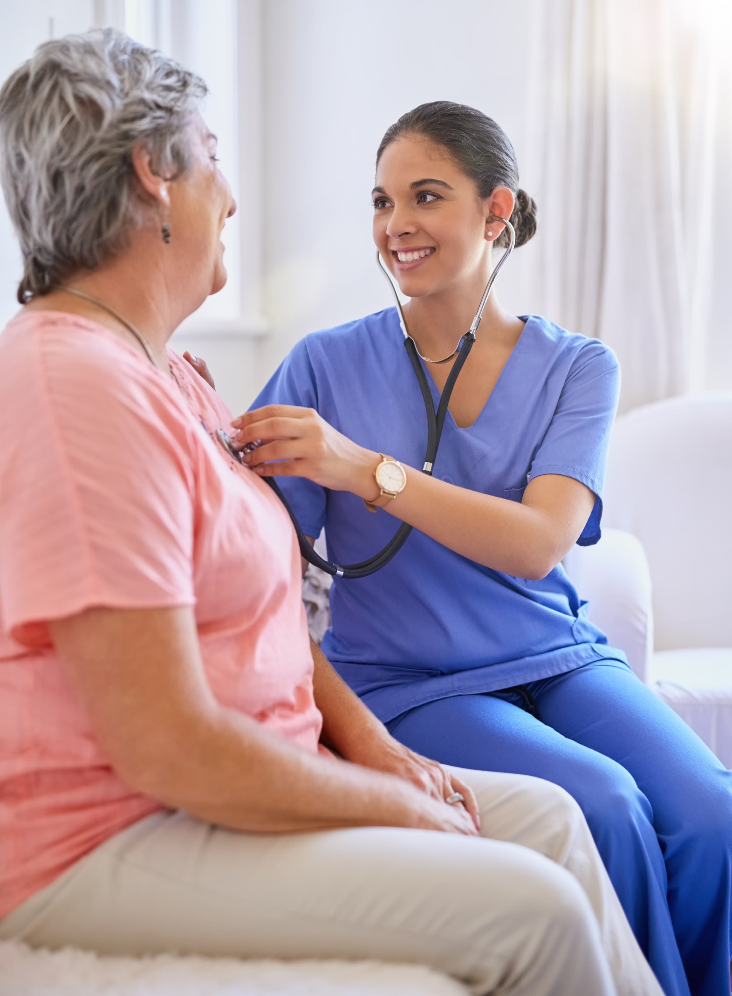 Agape Luxuria caregiver providing a private in-home consultation